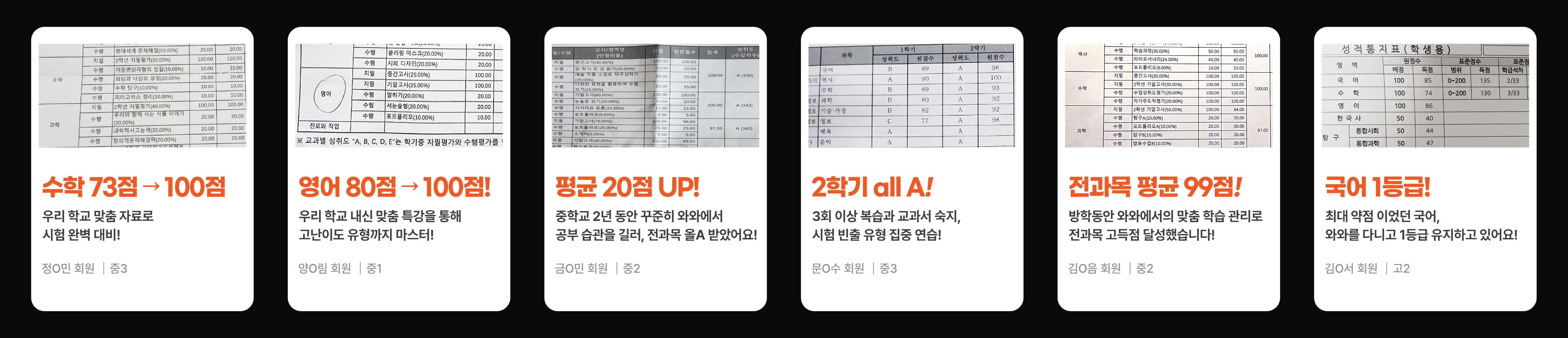 세종 고2 수학학원 성적 향상 사례
